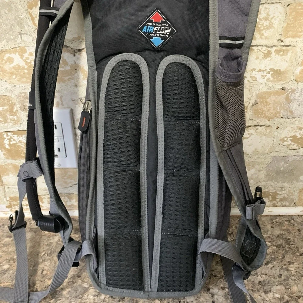High Sierra Hiking Backpack Black Red Airflow Cooled Back Support Trail Bag